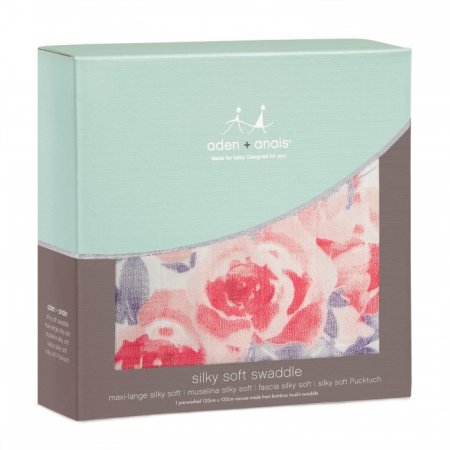 Aden&Anais Пеленка из бамбука White label Watercolor garder-roses / цвет белый