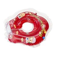 Круг на шею для купания Baby Swimmer BS02R-B, красный (полуцвет + внутри погремушка), (3-12 кг)
