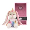 Jack&Lin Мягкая игрушка Зайка Единорожка в Радужной Юбке, 20 см / цвет бежевый, розовый