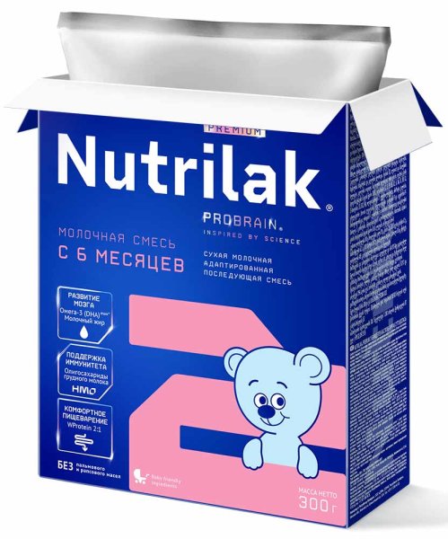 Nutrilak Молочная смесь Premium 2, с 6 месяцев, 300 г