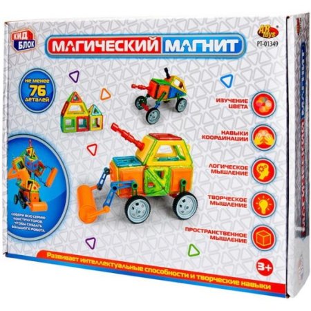 Abtoys Конструктор "Магический магнит", не менее 76 деталей, в коробке