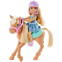Barbie Кукла Челси и пони