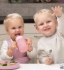 EveryDay Baby Стеклянная бутылочка-поильник с мягким носиком с защитным силиконовым покрытием, 150 мл / светло-розовая