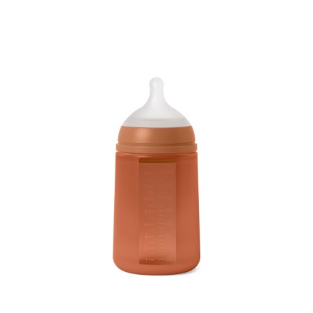 Силиконовая бутылочка для детского питания 240 мл, с соской из силикона.  RED / S SILICONE FEED BOT 