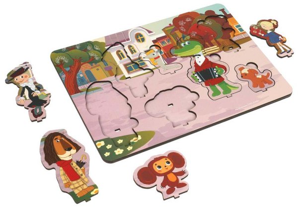 Буратино Деревянная рамка-вкладыш "Чебурашка"