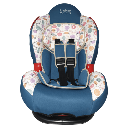 Детское автомобильное кресло / BS-02 Lux Print / Бирюза-Кошки