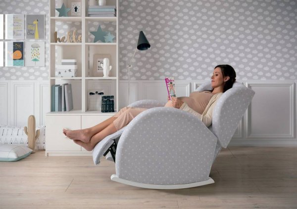 Кресло-качалка Micuna (Микуна) Wing/Confort Relax white/white искусственная кожа