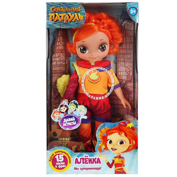игрушка Карапуз Кукла озвученная Сказочный патруль Аленка 32 см мэджик, 15 песен и фраз
