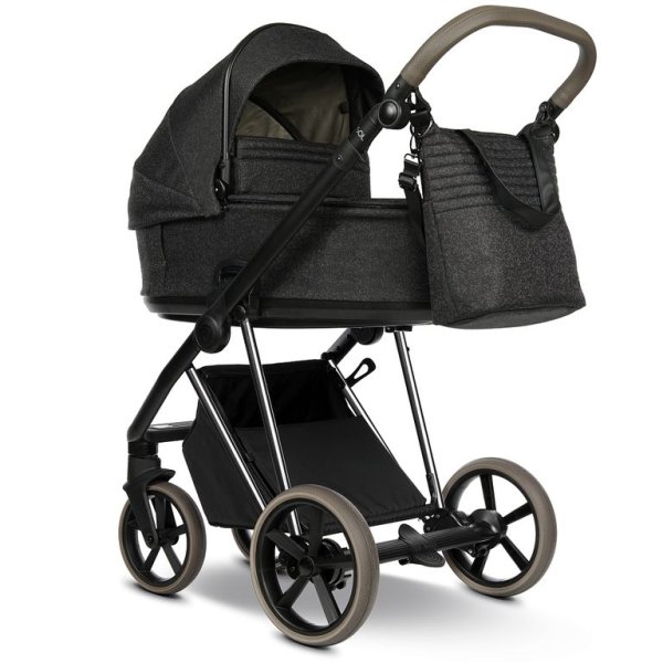 ROAN Коляска 2 в1 Sol Luxury короб + прогулка Pixel/Dark/Nickel/руч.Cappuccino/к.Cappuccino(2 места)