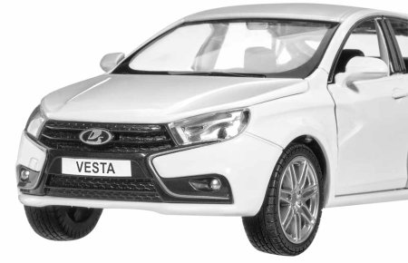 Автопанорама Металлическая лицензионная машинка Lada Vesta / цвет белый