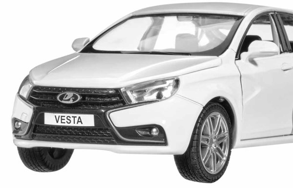 Автопанорама Металлическая лицензионная машинка Lada Vesta / цвет белый