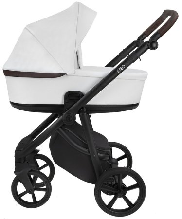 Roan Коляска 2 в 1 Esso 2025 / цвет leather White-black (черно-белая кожа)