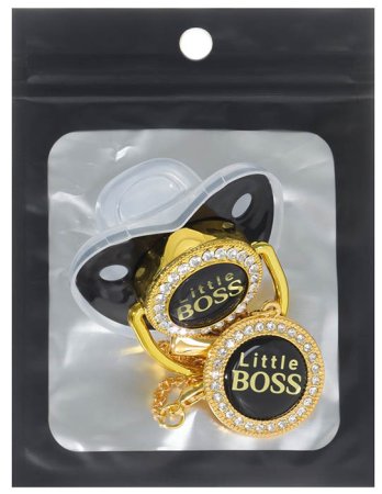 Mum&Baby Пустышка силиконовая ортодонтическая с держателем Little boss