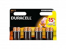 Батарейки алкалиновые DURACELL Basic AA 1.5V LR6 / блистер 8 шт					