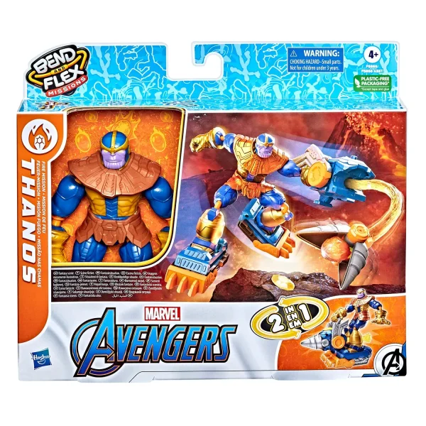 1Тoy Набор игровой Marvel Бенди Танос и транспорт / цвет синий, оранжевый