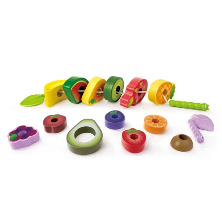 Hape Игрушка-шнуровка деревянная Веселые гусеницы / разноцветная