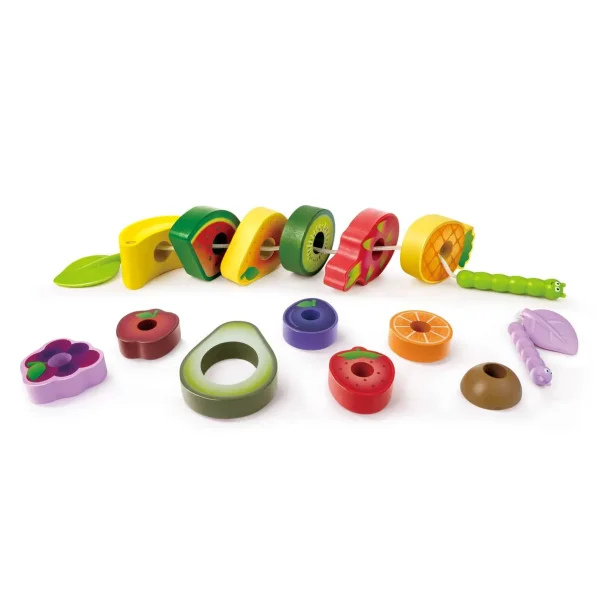 Hape Игрушка-шнуровка деревянная Веселые гусеницы / разноцветная