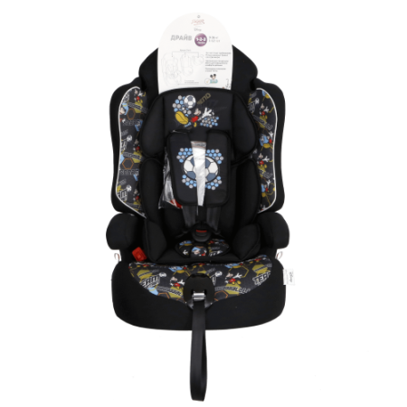 Siger Автокресло для детей серия Disney, Драйв / группа I/II/III /  Микки Маус футбол черный