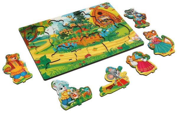 Буратино Деревянная рамка-вкладыш "Теремок"