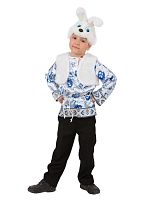 Батик Карнавальный костюм для мальчиков Зайчонок Ванятка / рост 110 см, от 5 лет / цвет синий, белый					