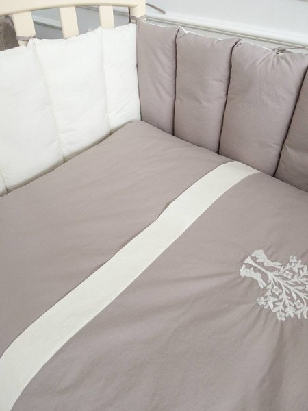 Lappetti Комплект "Organic baby cotton" для прямоугольной кроватки, 6 предметов / цвет бежевый