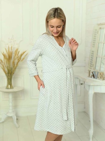 Hunny mammy Комплект для беременных и кормящих 1-НМК 13920, размер 170,176- 100-106 / цвет серый меланж-белый