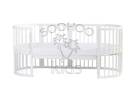 SooHoo Овальная кроватка детская Sharm Platinum Plus/ цвет белый