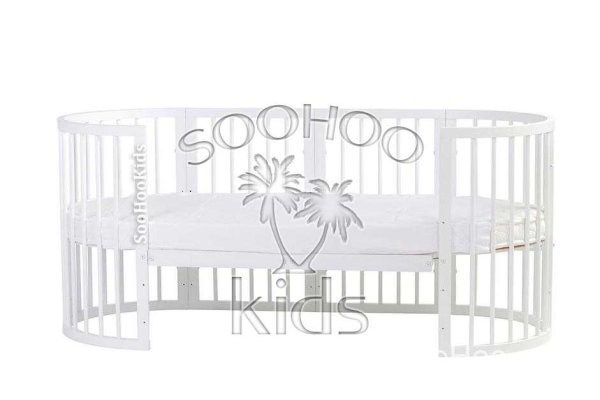 SooHoo Овальная кроватка детская Sharm Platinum Plus/ цвет белый