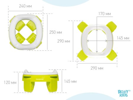 ROXY-KIDS Дорожный горшок 2в1 HandyPotty в фирменной сумке /цвет лайм