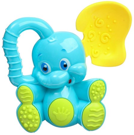 Крошка Я Погремушка-пищалка «Слоник», с прорезывателем