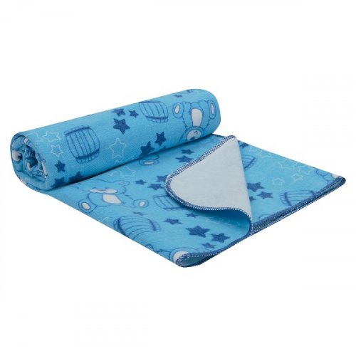 Fun ecotex Одеяло байковое "Мишки" / размер 98х118 см./цвет голубой