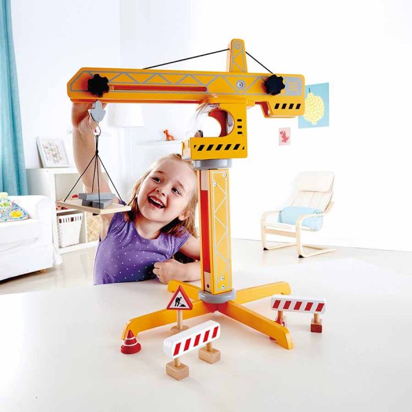 Hape Игрушка "Большой подъемный кран", 8 предметов
