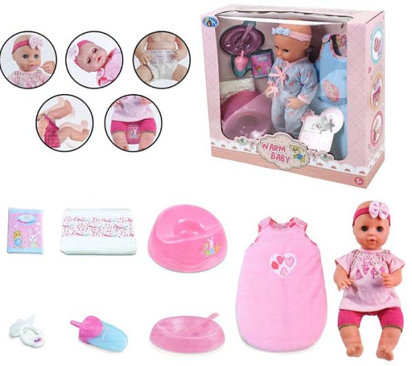 Toysi Игровой набор с куклой "Warm baby"