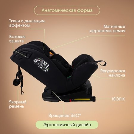 Детское автокресло SPIN 360 i-SIZE (черный)