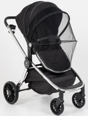Farfello Коляска 3 в 1 Baby shell / цвет Black Silver Chrome (черный, рама серебро)