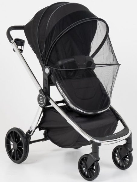 Farfello Коляска 3 в 1 Baby shell / цвет Black Silver Chrome (черный, рама серебро)