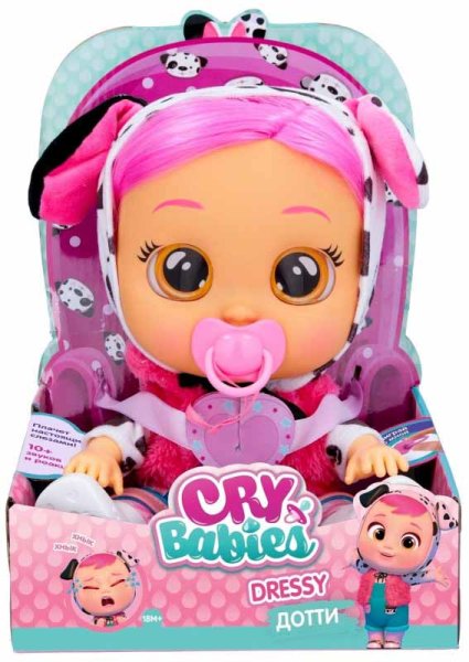 Cry Babies Интерактивная плачущая кукла Дотти Dressy