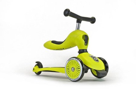 Трехколесный самокат с сиденьем Scoot&Ride HighwayKick (2в 1) зеленый