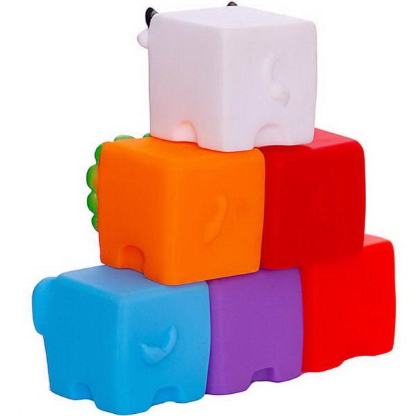ABtoys Игрушка для ванны "Кубики мягкие. Мои любимые животные"