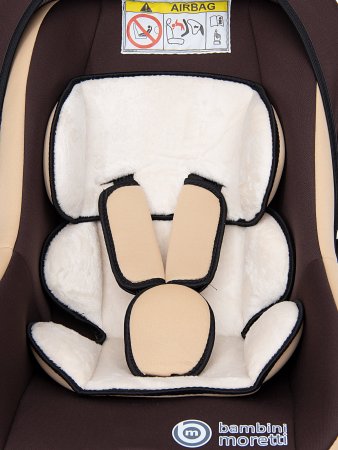 Bambini Moretti Детское автомобильное кресло BM-322 / группа 0+, Lux / цвет коричневый-бежевый