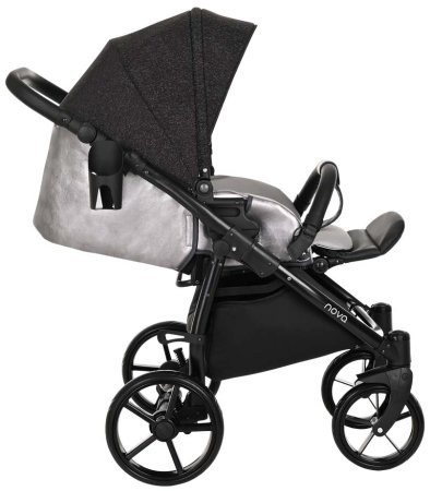 Tutis Коляска 2 в 1 Novo Reflective / цвет кожа Pearl Metallic - Black Reflective Print (жемчужный металлик-черный)