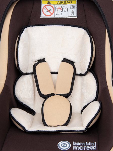 Bambini Moretti Детское автомобильное кресло BM-322 / группа 0+, Lux / цвет коричневый-бежевый