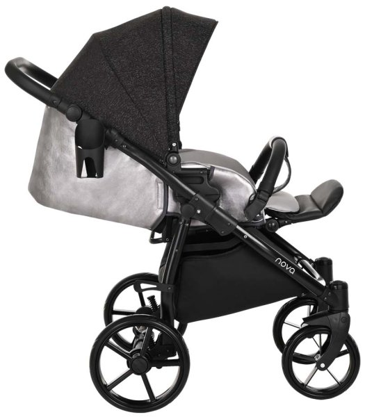 Tutis Коляска 2 в 1 Novo Reflective / цвет кожа Pearl Metallic - Black Reflective Print (жемчужный металлик-черный)