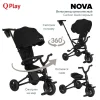 QPlay Велосипед трехколесный складной Nova / цвет Carbon black/черный