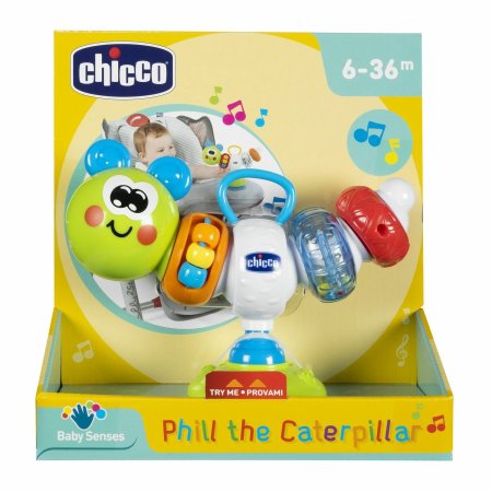 Chicco Игрушка для стульчика для кормления Гусеница / цвет зеленый, белый