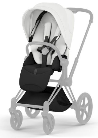 Коляска 2в1 CYBEX Priam Style Matt Black + спальный блок (Off White)