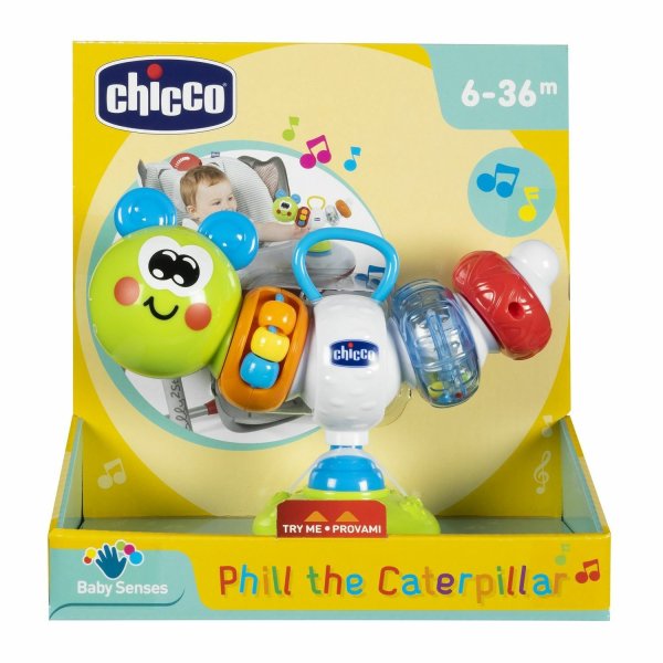 Chicco Игрушка для стульчика для кормления Гусеница / цвет зеленый, белый