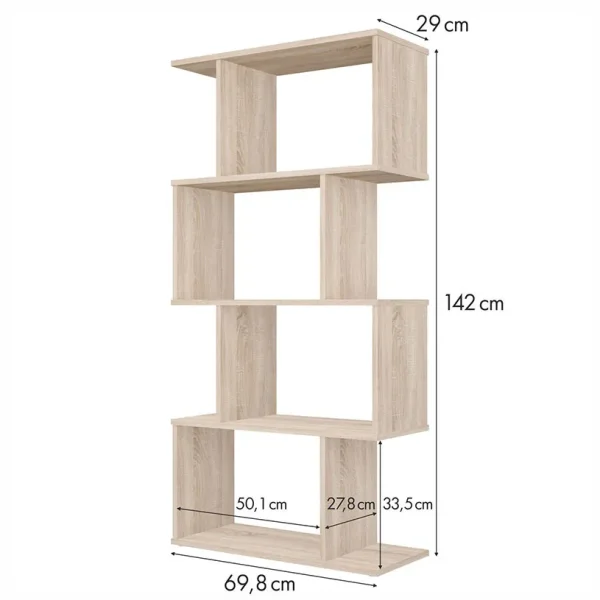 Polini Home Стеллаж фигурный Smart, 4 секции / цвет дуб