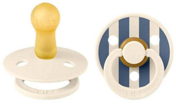 Bibs Набор латексных пустышек Studio Colour, 6+ месяцев Pin - Ivory Steel Blue Mix