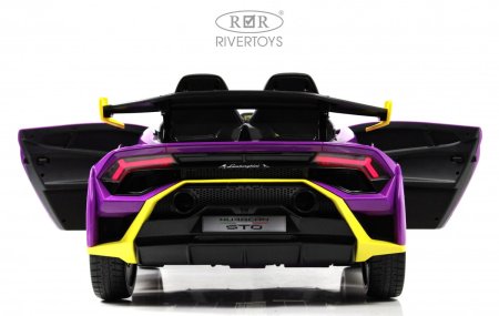 E888EE Электромобиль Lamborghini Huracán STO (Желто-фиолетовый)
